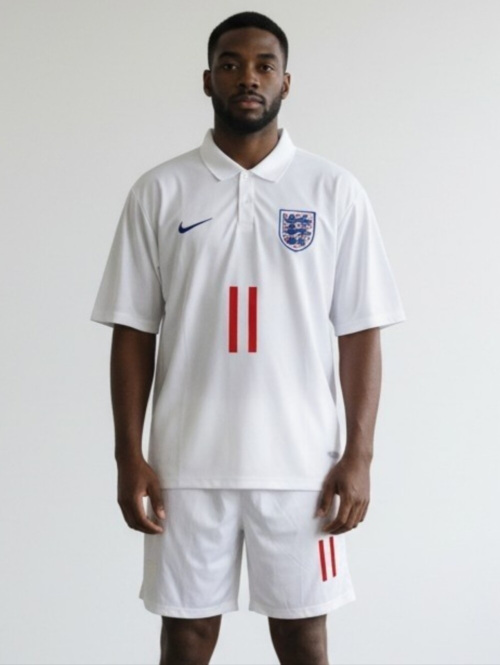 Men's White England Football with Red Number Accent 3093